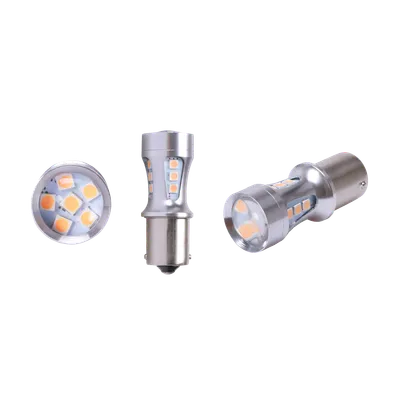 PKT 1 AMBER LED BAYONET GLOBE 12V BA15s P21W BASE clearance