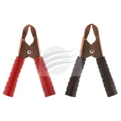 PKT 2 BATTERY CLAMPS INSULATED BLACK & RED CLAMPS 50amp clearance