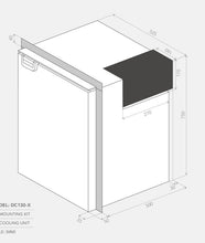 Bushman DC130-X 130L upright caravan fridge dimensions