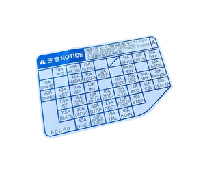 Fuse box cover sticker