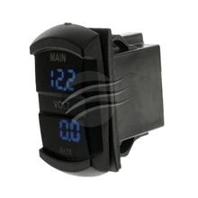 SWITCH SIZE DUAL VOLTMETER 10-60v BLUE LED
