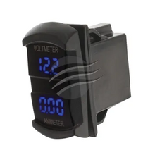 SWITCH SIZE VOLTMETER & AMMETER 5-30v & 0-10a BLUE LED