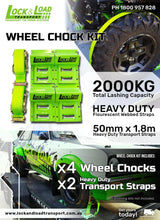 Lock and load transport 
 WHEEL CHOCK KIT WITH 1.8M STRAPS- RW05 clearance