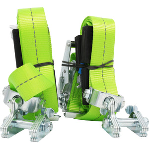 Lock and load transport  
ADJUSTABLE E-CHOCK WITH 3.65M STRAPS WITH 600MM E-TRACKS
