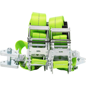 Lock and load transport  
ADJUSTABLE E-CHOCK WITH 3.65M STRAPS WITH 600MM E-TRACKS