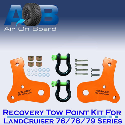 5000kg 5T Recovery Gear Tow Points Kit 2700K + 2 x D Ring Bow Shackle 4.75T for Toyota Landcruiser 70 Series (76 78 79 etc)