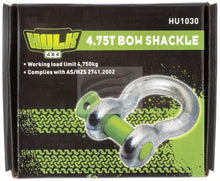 BOW SHACKLE 4750kg GALVINISED BODY DIA 19mm PIN DIA 22mm