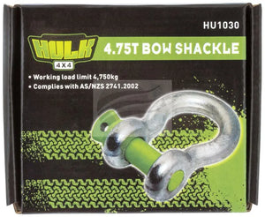 BOW SHACKLE 4750kg GALVINISED BODY DIA 19mm PIN DIA 22mm