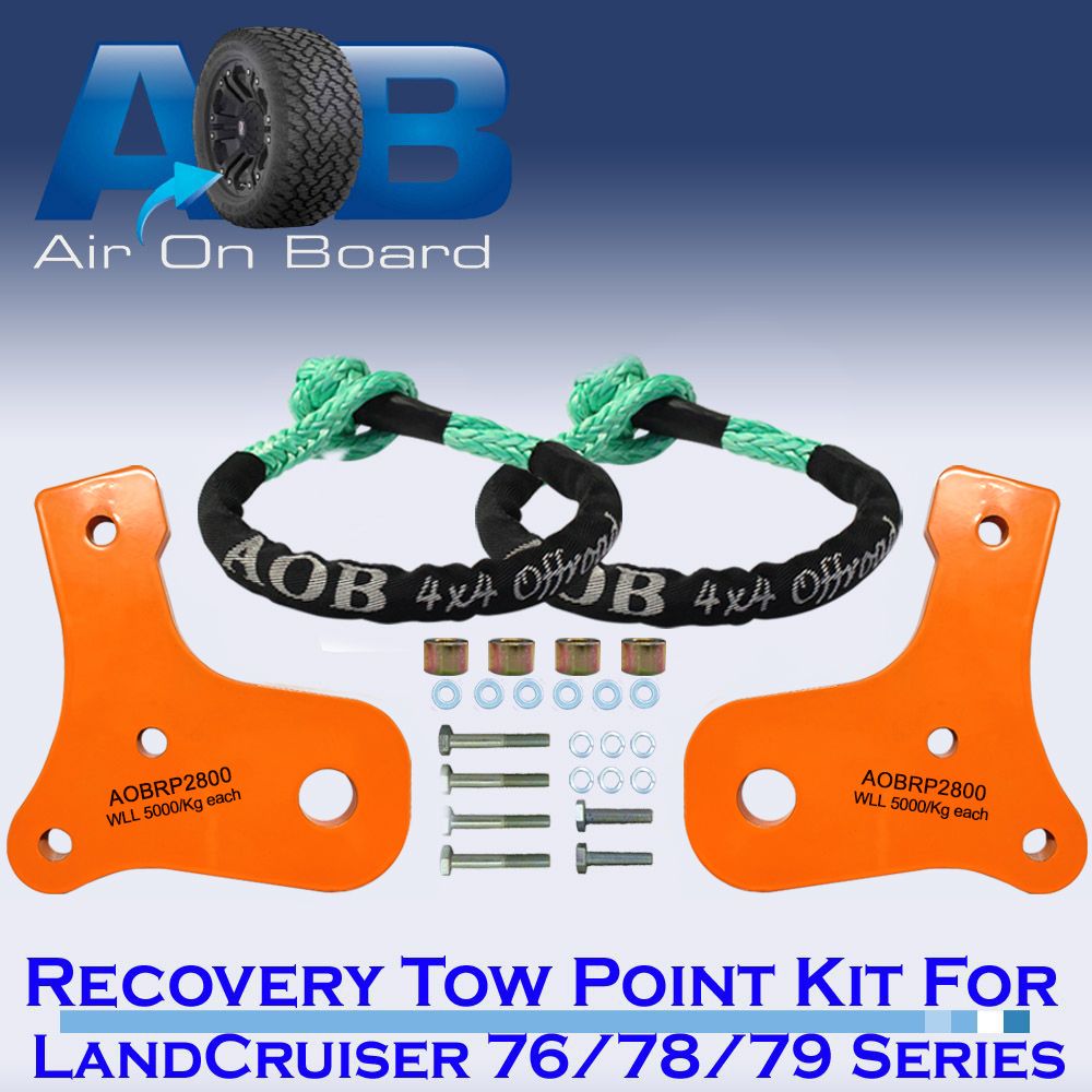 5T Recovery Tow Points Kit 2700KS with Soft Shackle Recovery Gear Rope 14000kg for Toyota Landcruiser 70 Series 76 78 79 etc