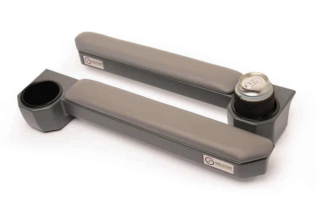 One Stone 70 Series Landcruiser Armrest: Grey Full set (driver + passenger side)