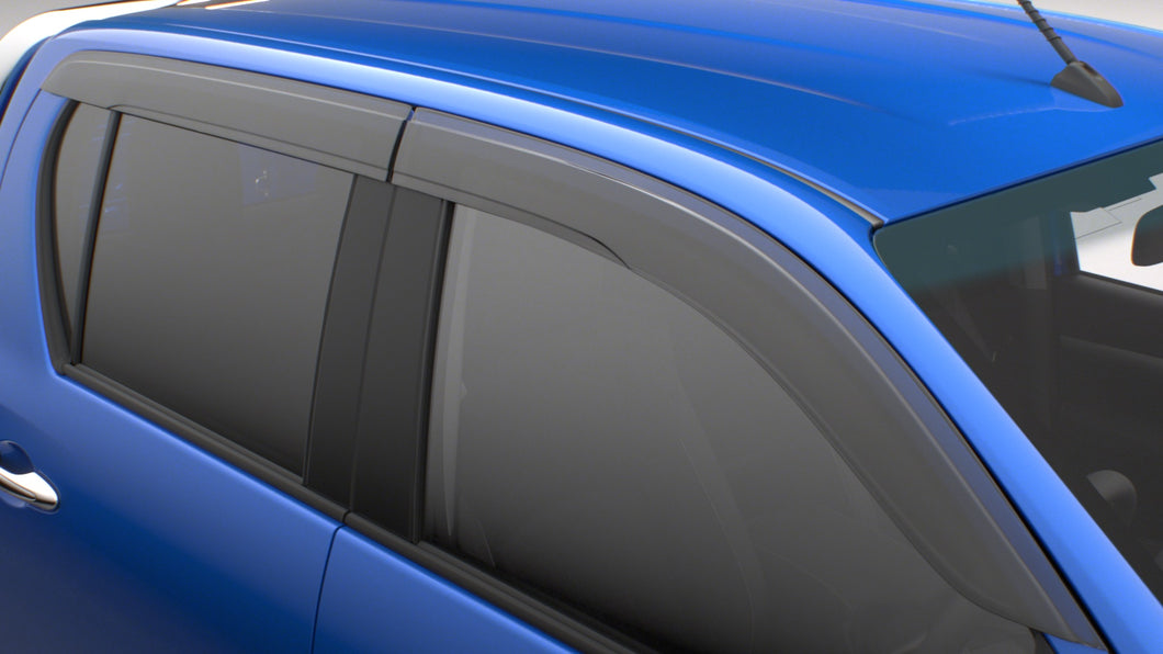 Genuine Toyota Hilux Dual Cab GUN Tinted Slimline Weather shields Sep 2015-