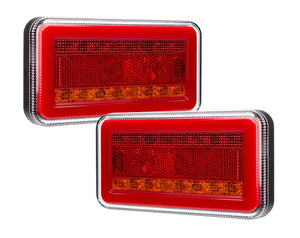 Roadvision LED Rear Combination Trailer Lamp 10-30V Stop/Tail/Ind/Ref Glow Park 150x80mm Twin Pack Pair BR151LR