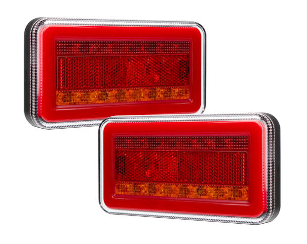 Roadvision LED Rear Combination Trailer Lamp 10-30V Stop/Tail/Ind/Ref Glow Park 150x80mm Twin Pack Pair BR151LR